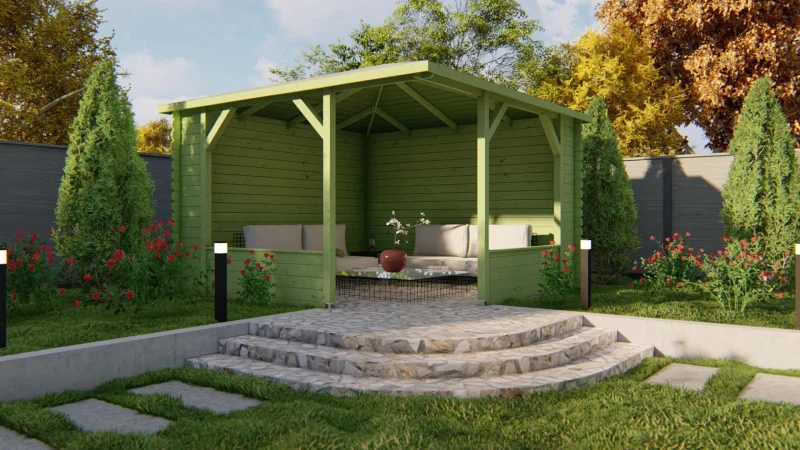 Gazebo-Mitch-Log-Cabin-Tuindeco-40x7185N-S03 Gazebo-Mitch-Log-Cabin-Tuindeco-40x7185N-S03