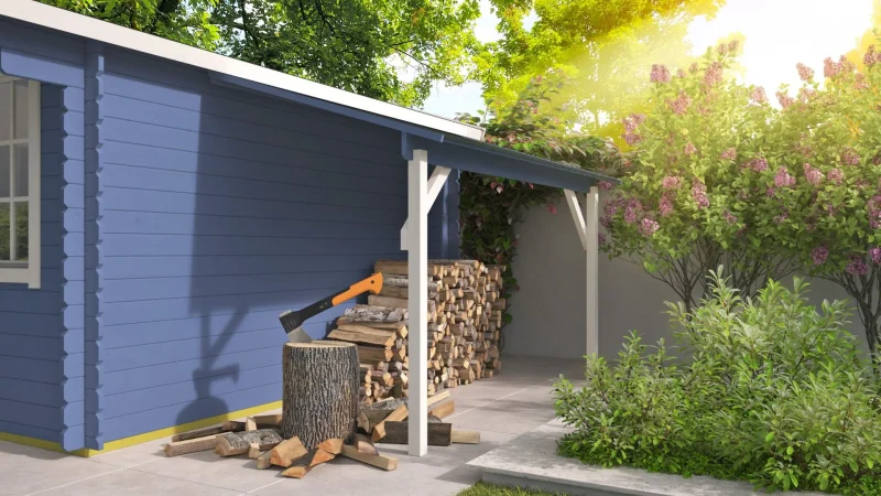 Log-Cabin-Lean-To-painted Log-Cabin-Lean-To-painted